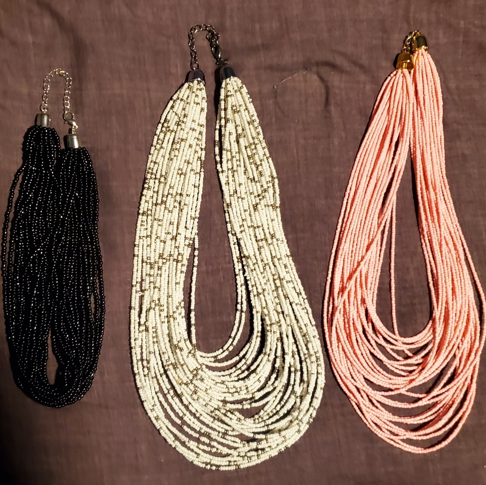 Elegant Multi-Strand Beaded Necklace Set